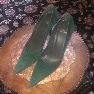 Green pumps stuart weitzman size 9